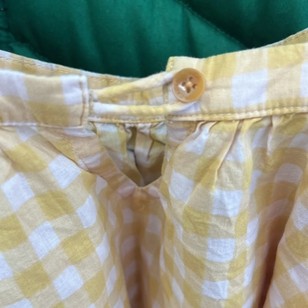 Acacia Swimwear Krista crop top tank top. Size S. Yellow Check plaid print. - Picture 4 of 8